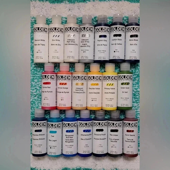 π Lot of 20 π GOLDEN FLUID ACRYLIC PAINT BOTTLES 4oz No Duplicates BRAND NEW - Picture 5 of 5